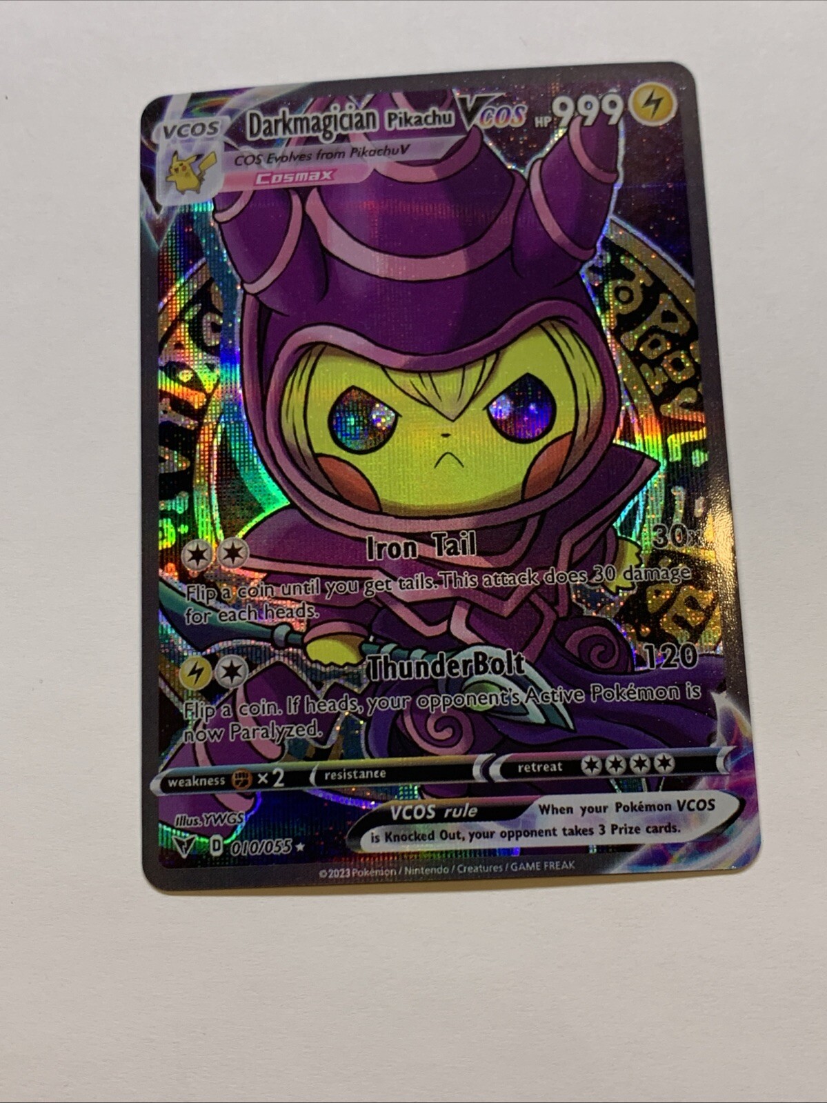 Pikachu Cosplay Dark Magician Yugioh DMG Pokémon Custom ACG Card Holo Foil Anime
