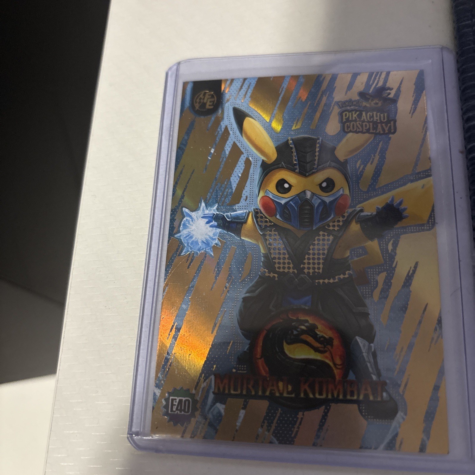 Mortal Kombat Sub-Zero (Pikachu) #E40 Gold Blue Holo Box Hit Pikachu Cosplay NM