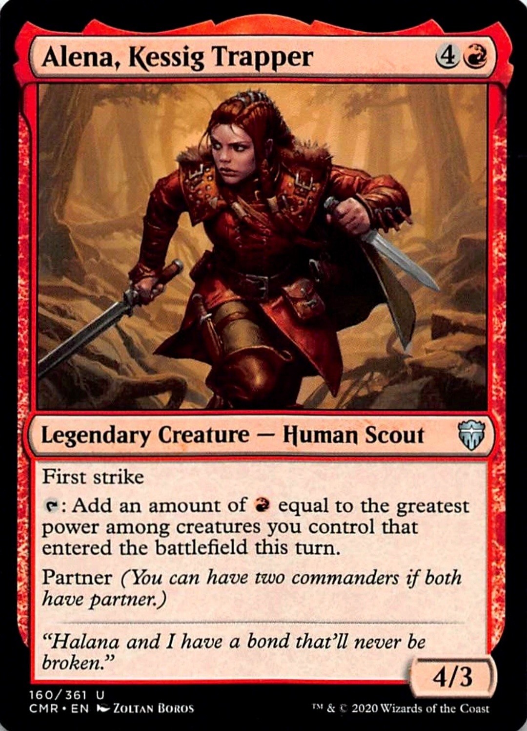 X 1 Alena, Kessig Trapper NM-M CMR 160 MTG Magic The Gathering