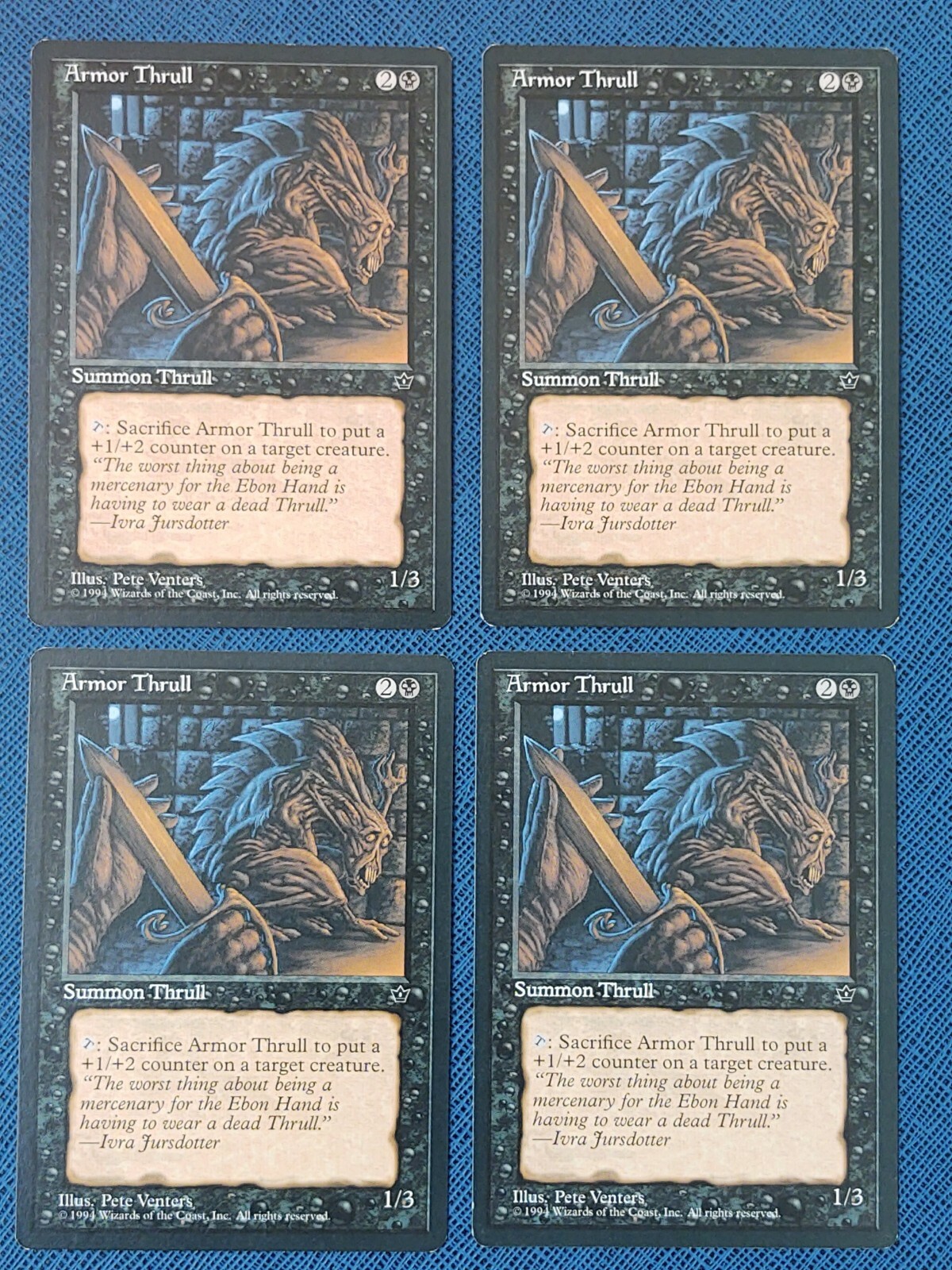 MTG 4x Armor Thrull (Pete Venters) x4 LP Fallen Empires Magic Playset