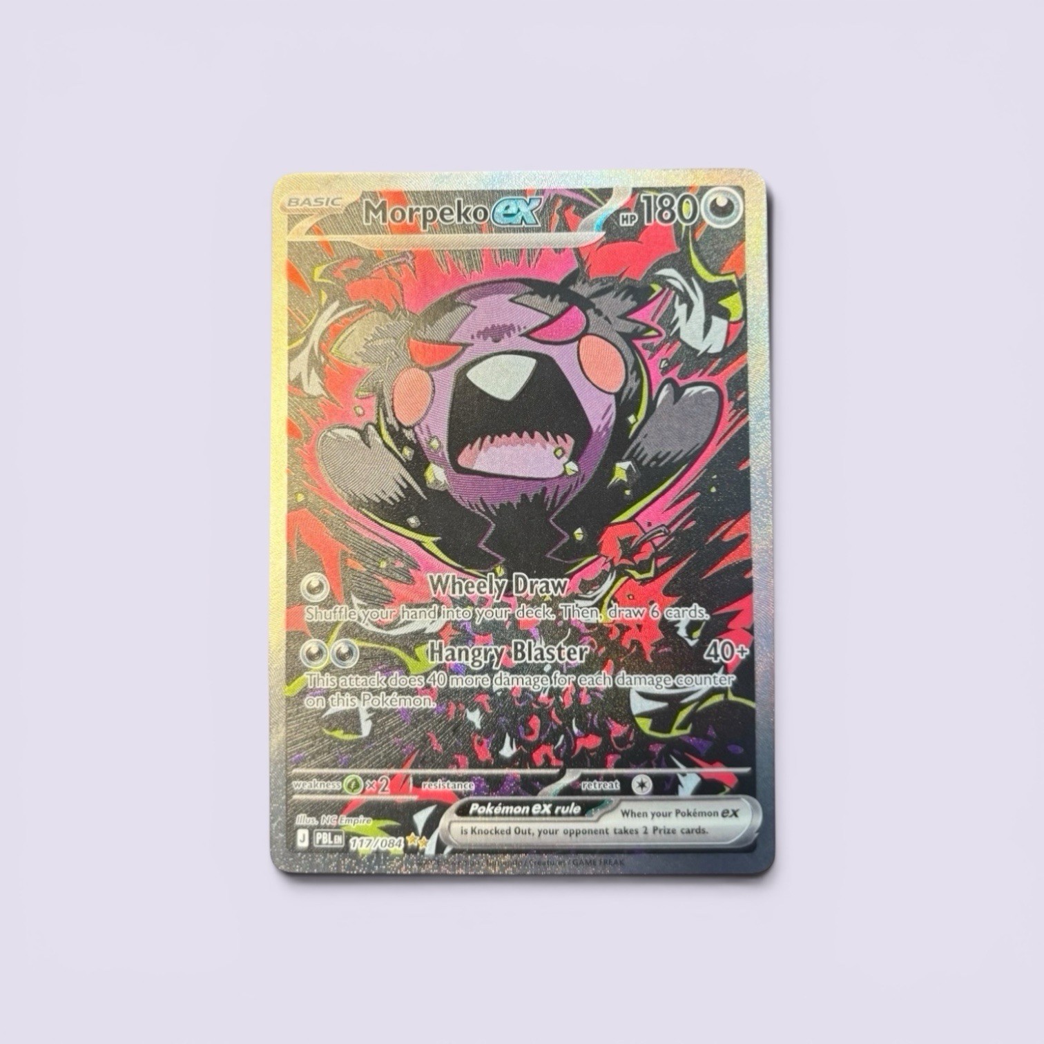 ✨ Morpeko ex 117/084 • PBL SIR • Prerelease card in hand • Ships fast from USA