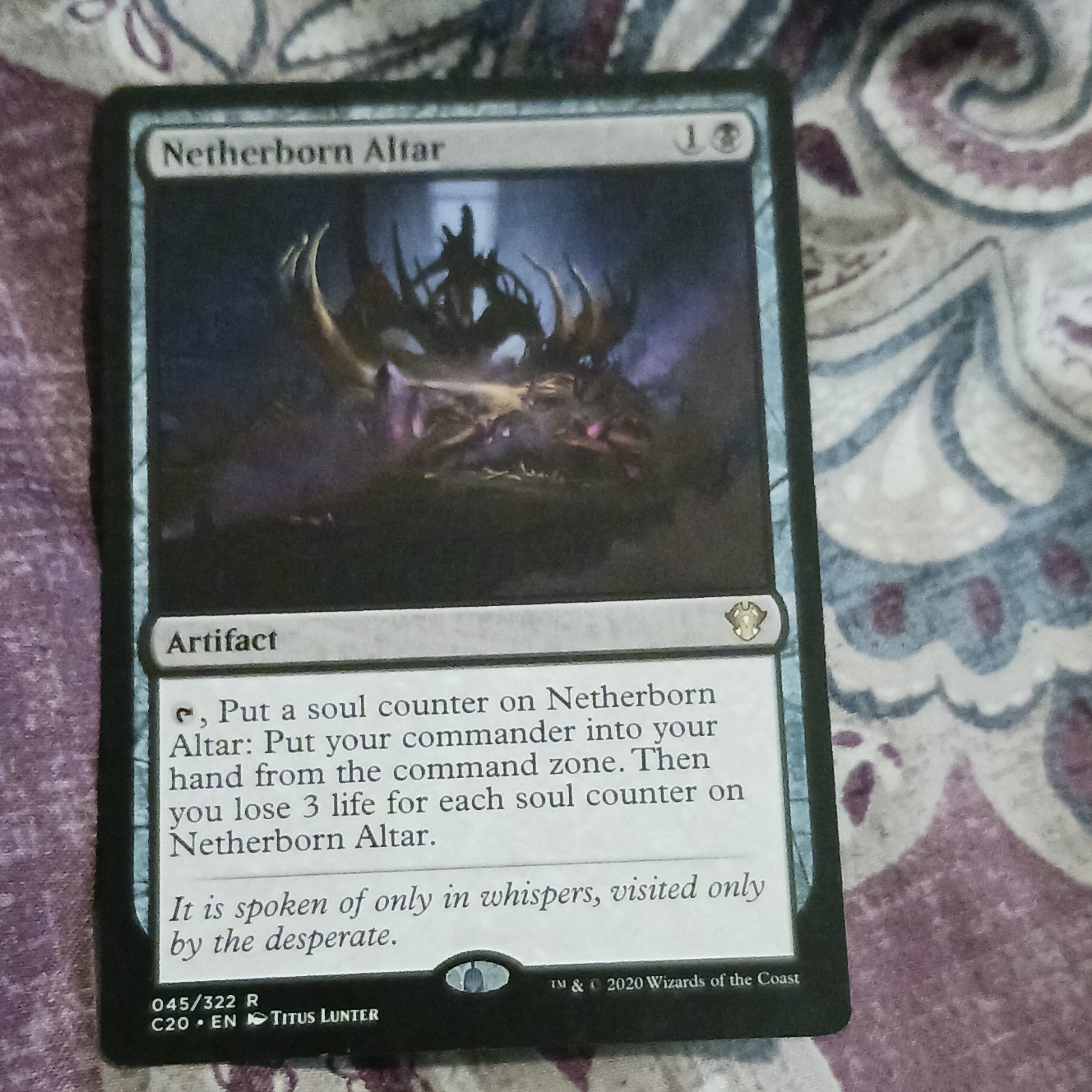 Wizards Netherborn Altar Commander 2020 Rare Artifact 045/322 Regular English