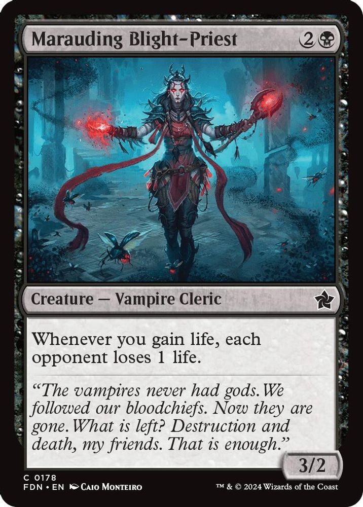 2024 Magic: The Gathering FDN Marauding Blight Priest (#178, Foil, C, Near Mint)