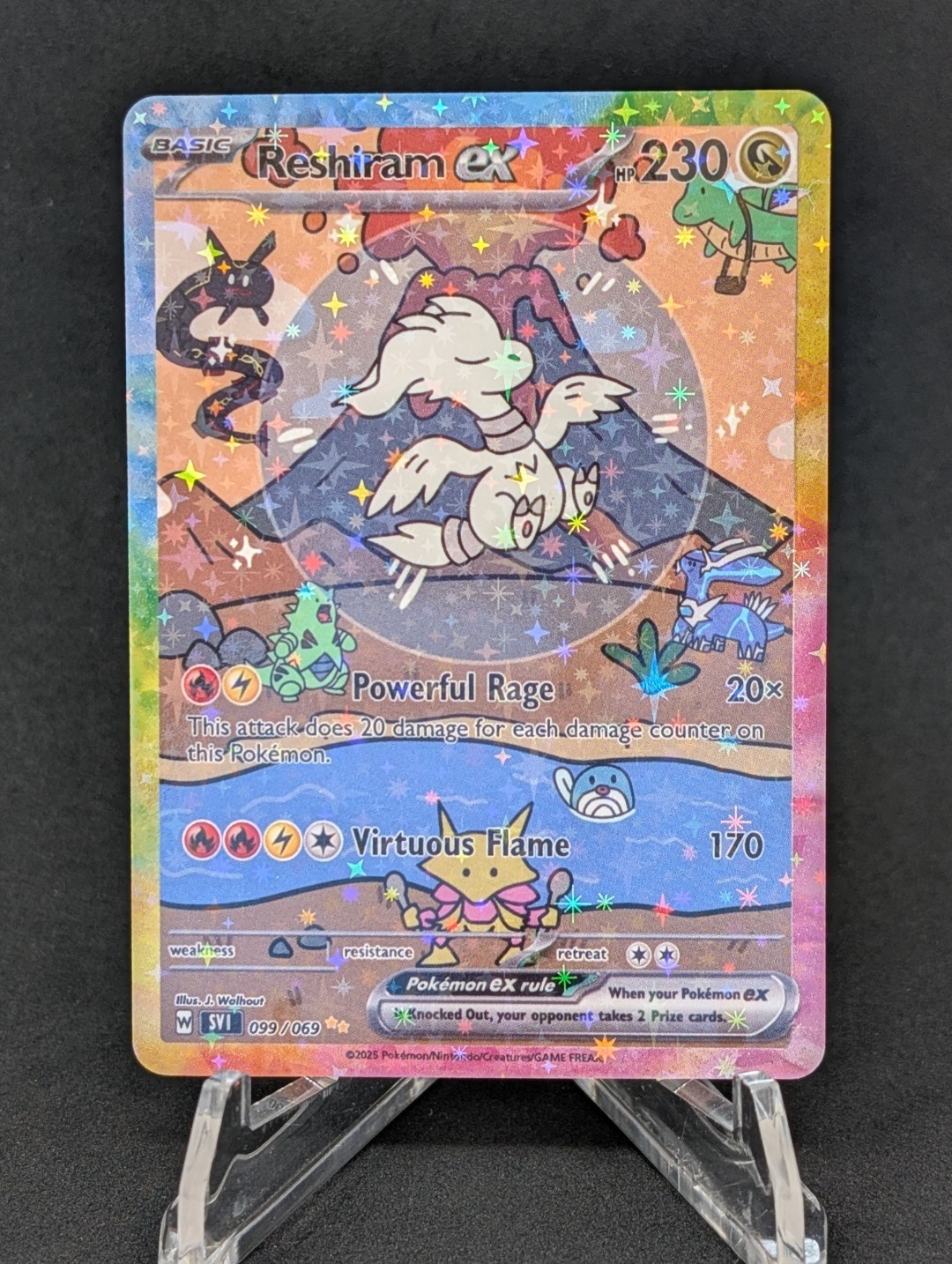 BUBBLE RESHIRAM EX POKEMON CARD * FAN ART * MEW FRIENDS Paldean 232/091