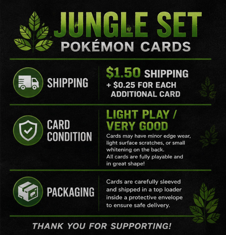 Pokémon Jungle Set Pick Your Card WOTC Vintage LP Singles