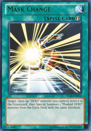 Yugioh! LP Mask Change – Green – DL14-EN016 – Rare – Unlimited Edition Lightly P