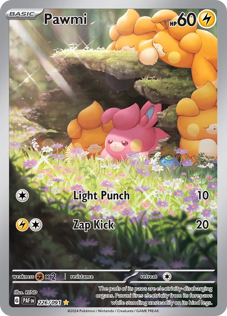 Pawmi PAF 226/091 Pokémon SV: Paldean Fates Illustration Rare Holofoil EN NM