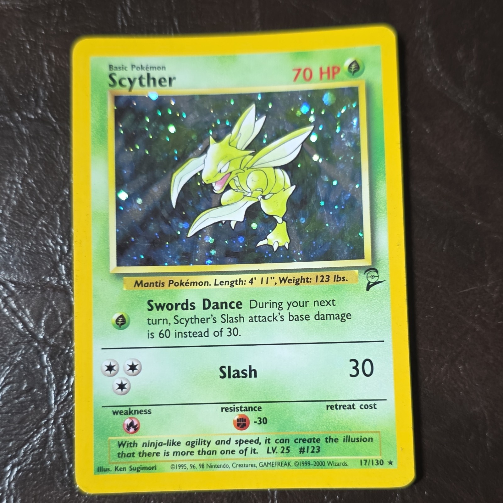 The Pokémon Company Pokémon TCG Scyther 017/130 Base Set 2 Holo Rare 70 HP