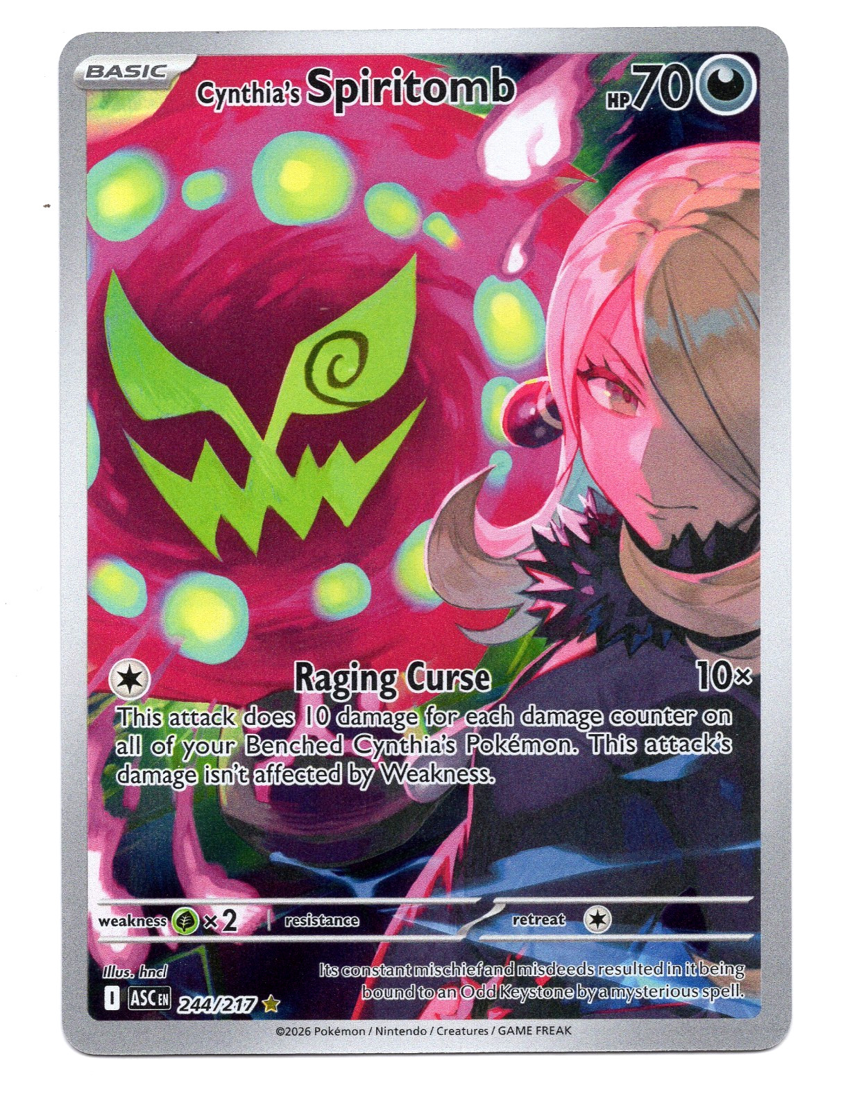 Cynthia’s Spiritomb 244/217 – Illustration Rare – Ascended Heroes Pokemon MINT