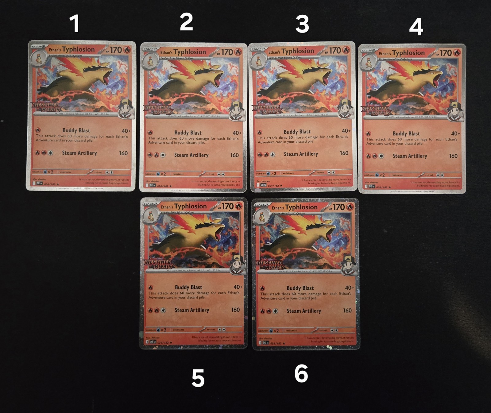 Destined Rivals Ethan’s Typhlosion Card Stamped 034/182
