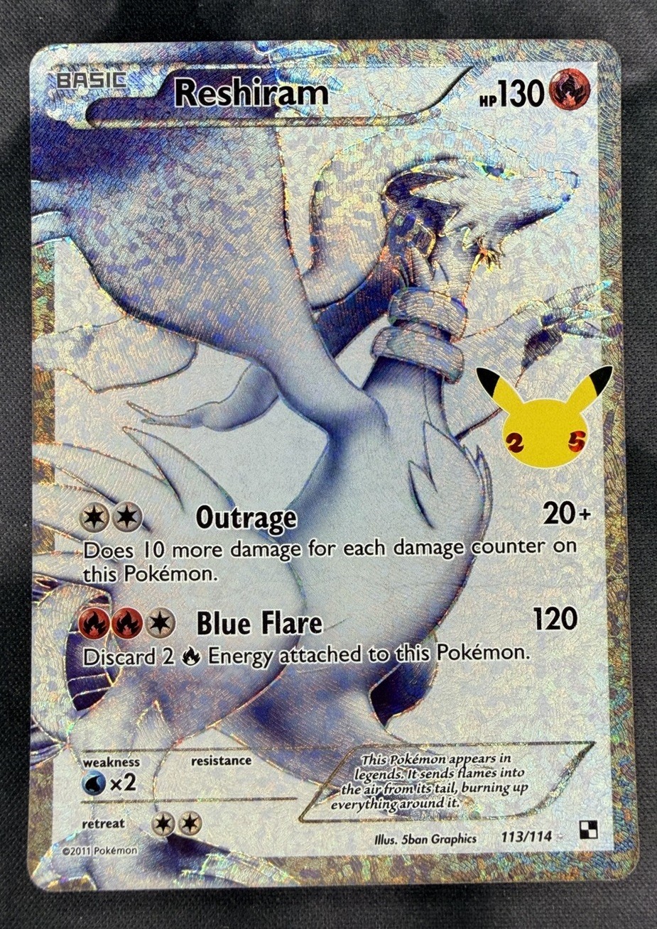 2021 Pokemon Celebrations Reshiram Full Art Classic Collection 113/114 NM