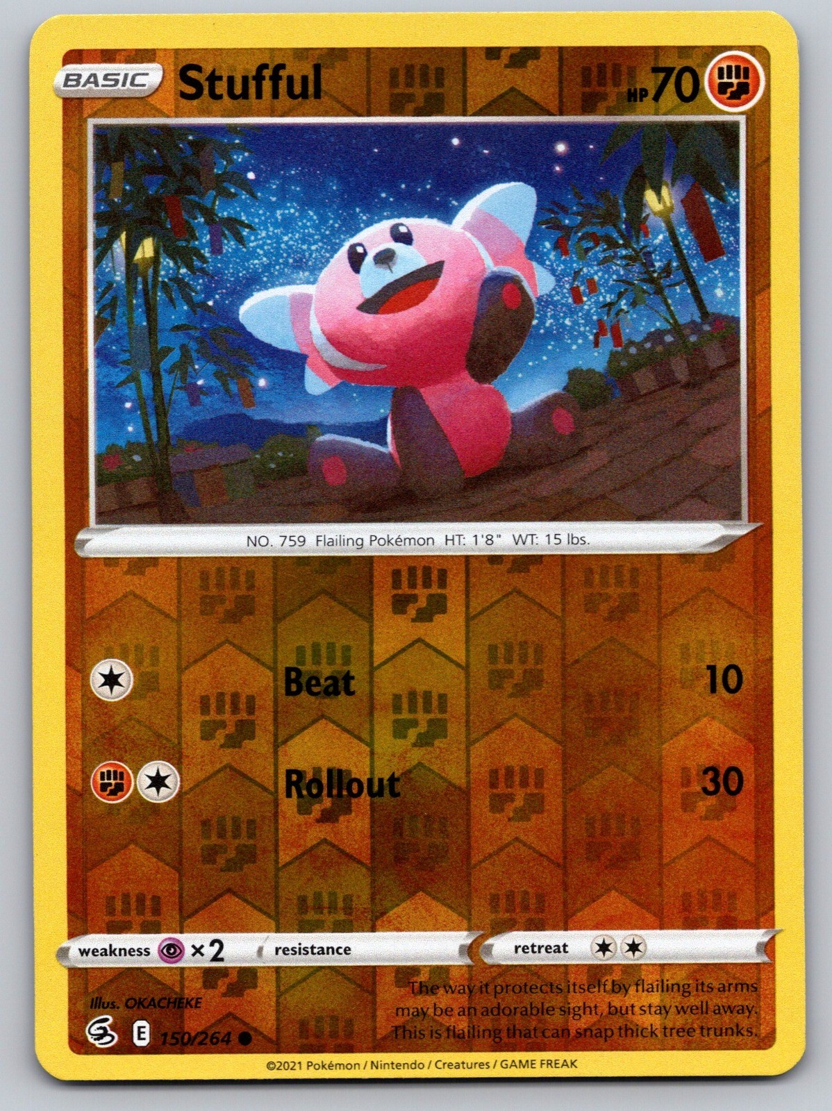 Stufful Reverse Holo Common SWSH08: Fusion Strike 150/264 NM