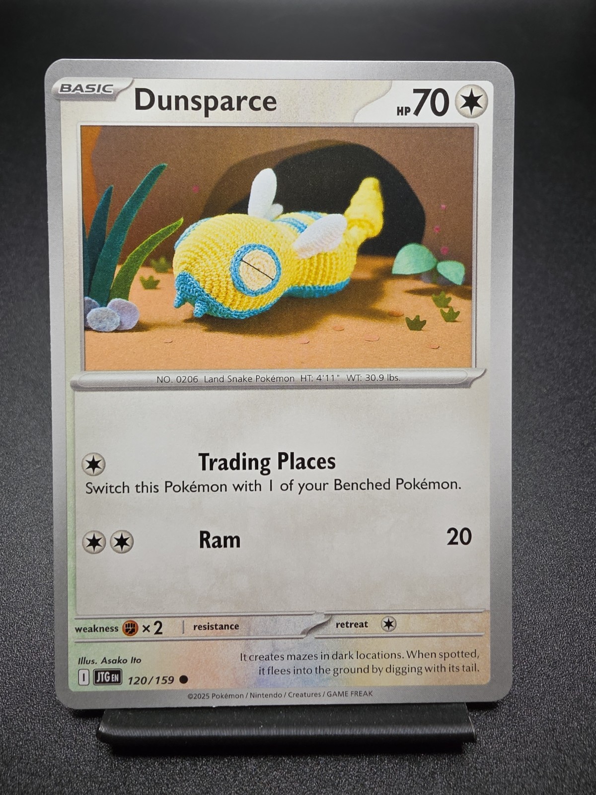 Dunsparce 120/159 Asako Ito Crocheted Art Journey Together Pokemon Card