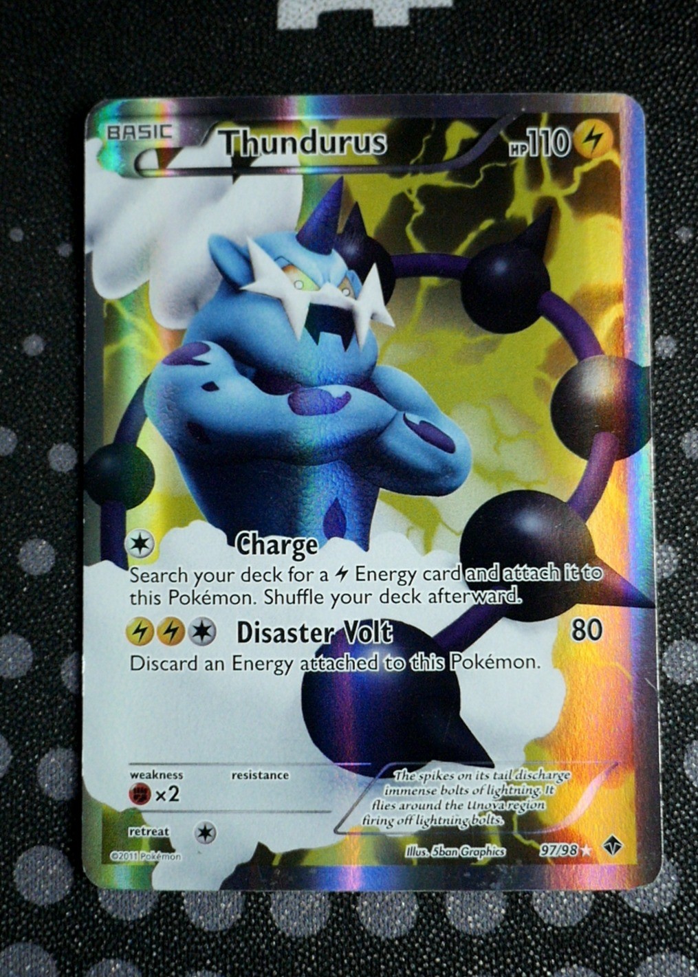 Thundurus (97 Full Art) Pokemon Emerging Powers EPO #97/98 Holo