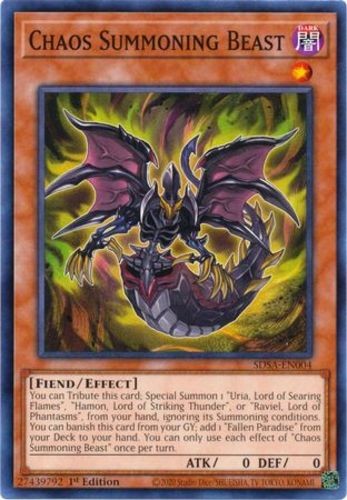 Chaos Summoning Beast – SDSA-EN004 – Common – 1st Edition x1 – Near Mint