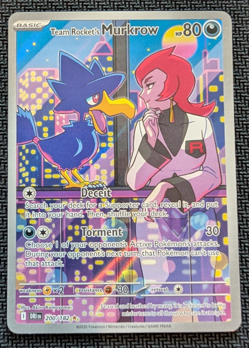 Pokemon – Team Rocket’s Murkrow IR 200/182 – 2025 SV: Destined Rivals – NM
