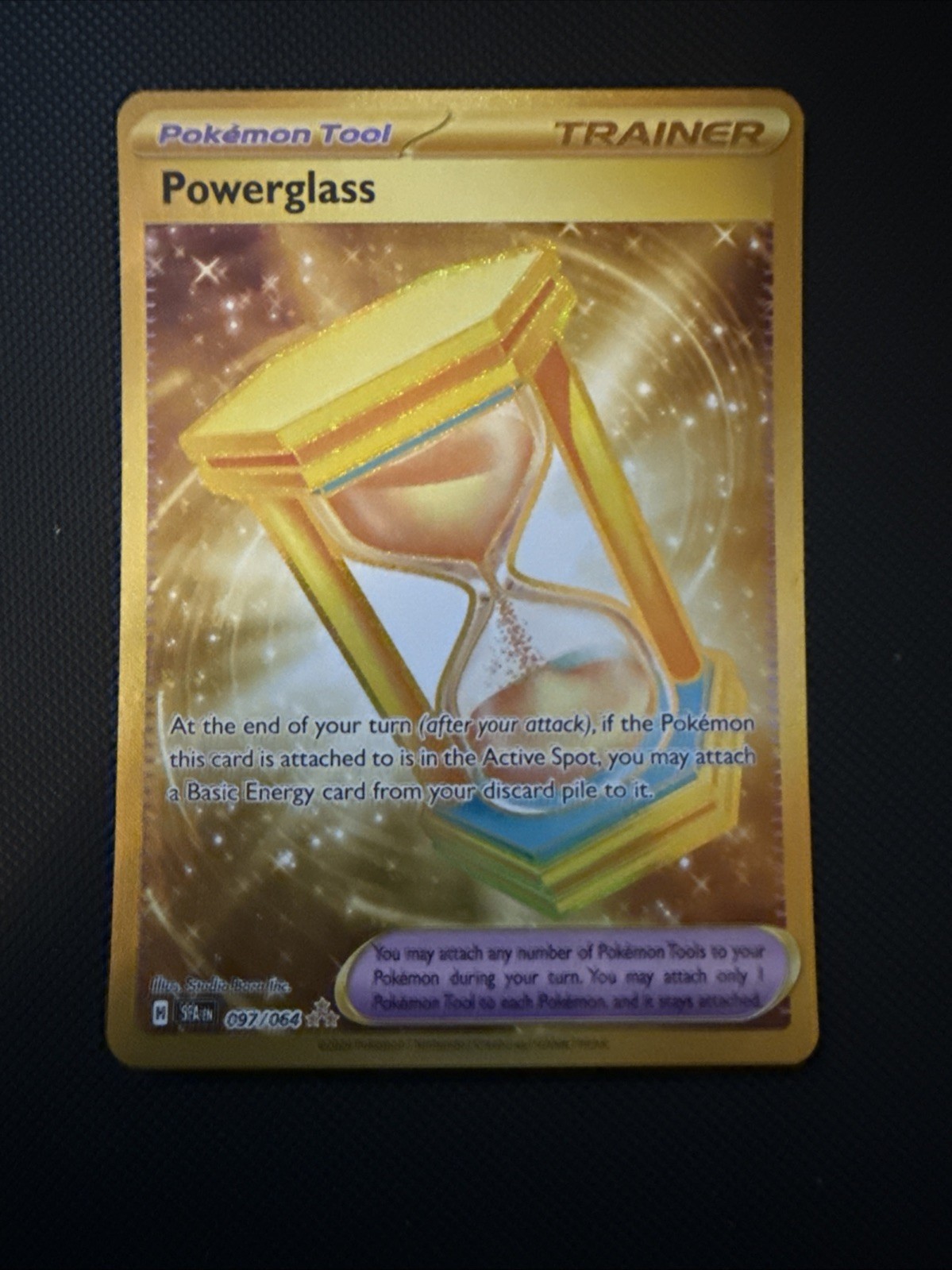 Pokemon TCG Powerglass 97/122 BREAKpoint Trainer Pokemon Tool Holo Uncommon EN