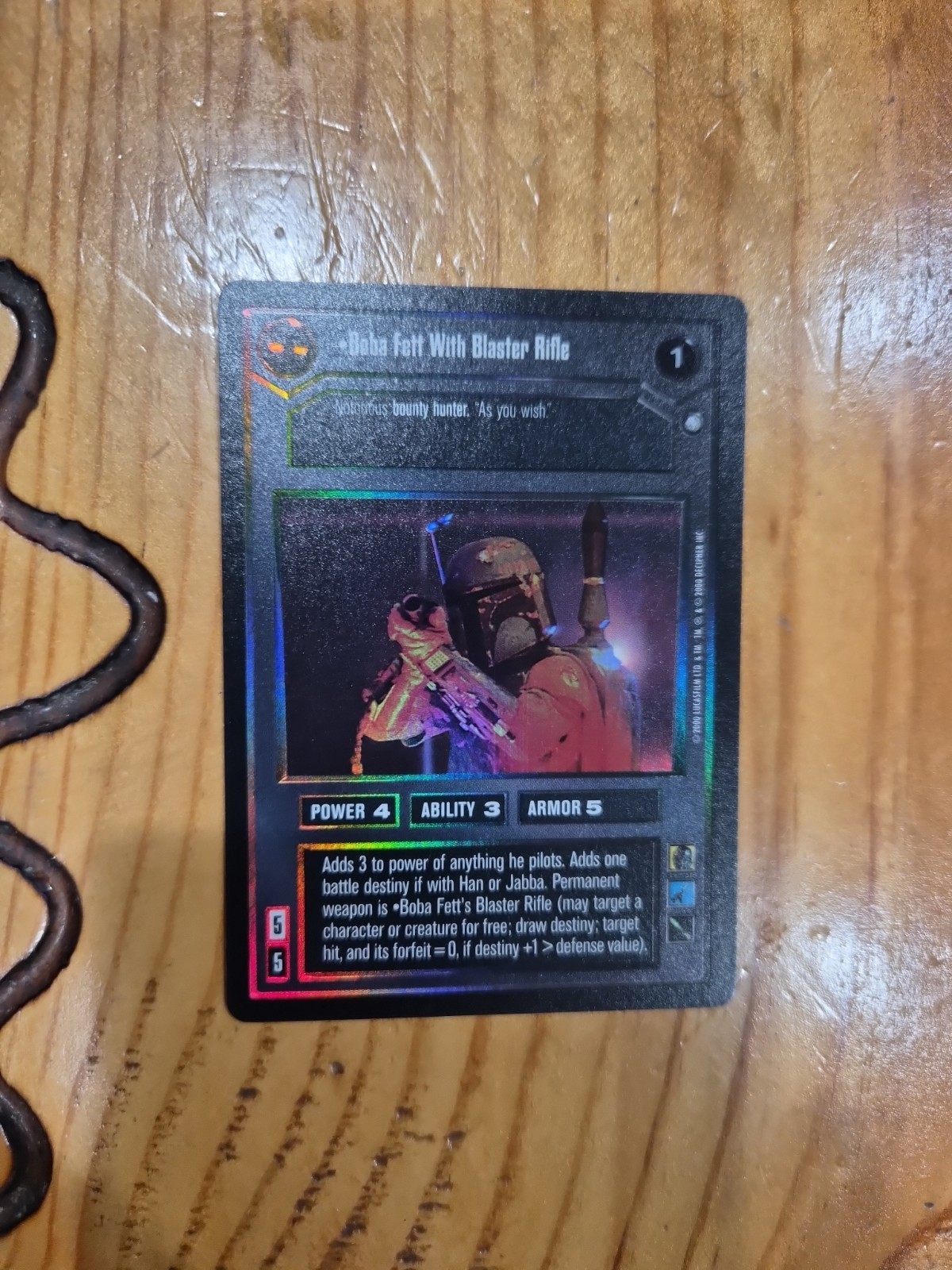 Star Wars CCG Boba Fett With Blaster Rifle Reflections II Foil Box Topper