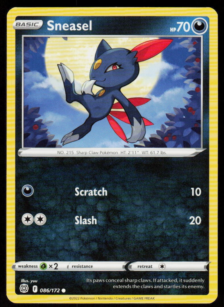 Sneasel 086/172 Common Brilliant Stars Pokemon Near Mint