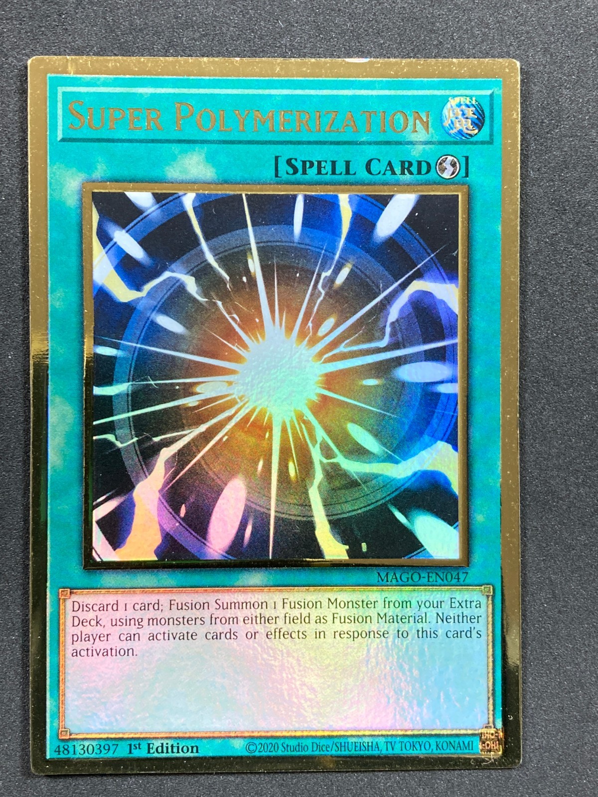 Super Polymerization MAGO-EN047 1st Edition Premium Gold Rare Yugioh! – MP