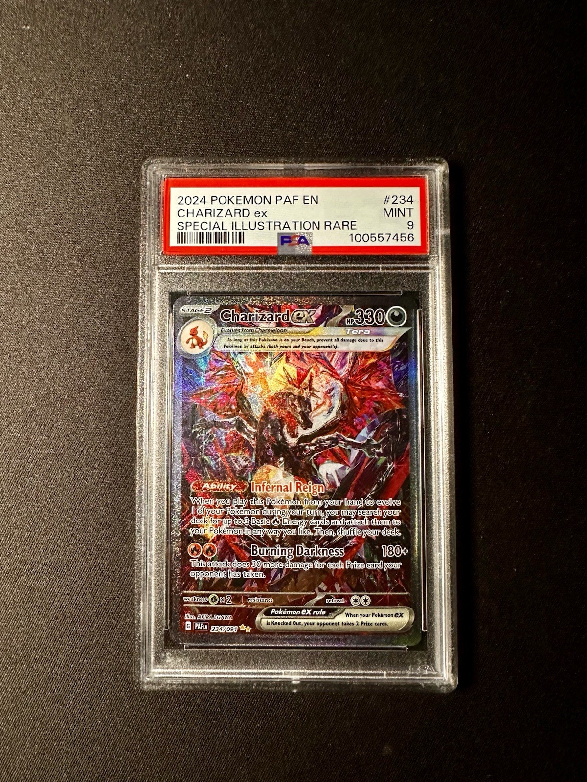 PSA 9 Pokémon TCG Charizard EX 234/91 SIR English Paldean Fates PAF EN Fast Ship