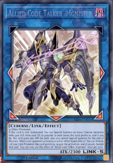 Allied Code Talker @Ignister ALIN-EN051 Secret Rare Yugioh Alliance Insight