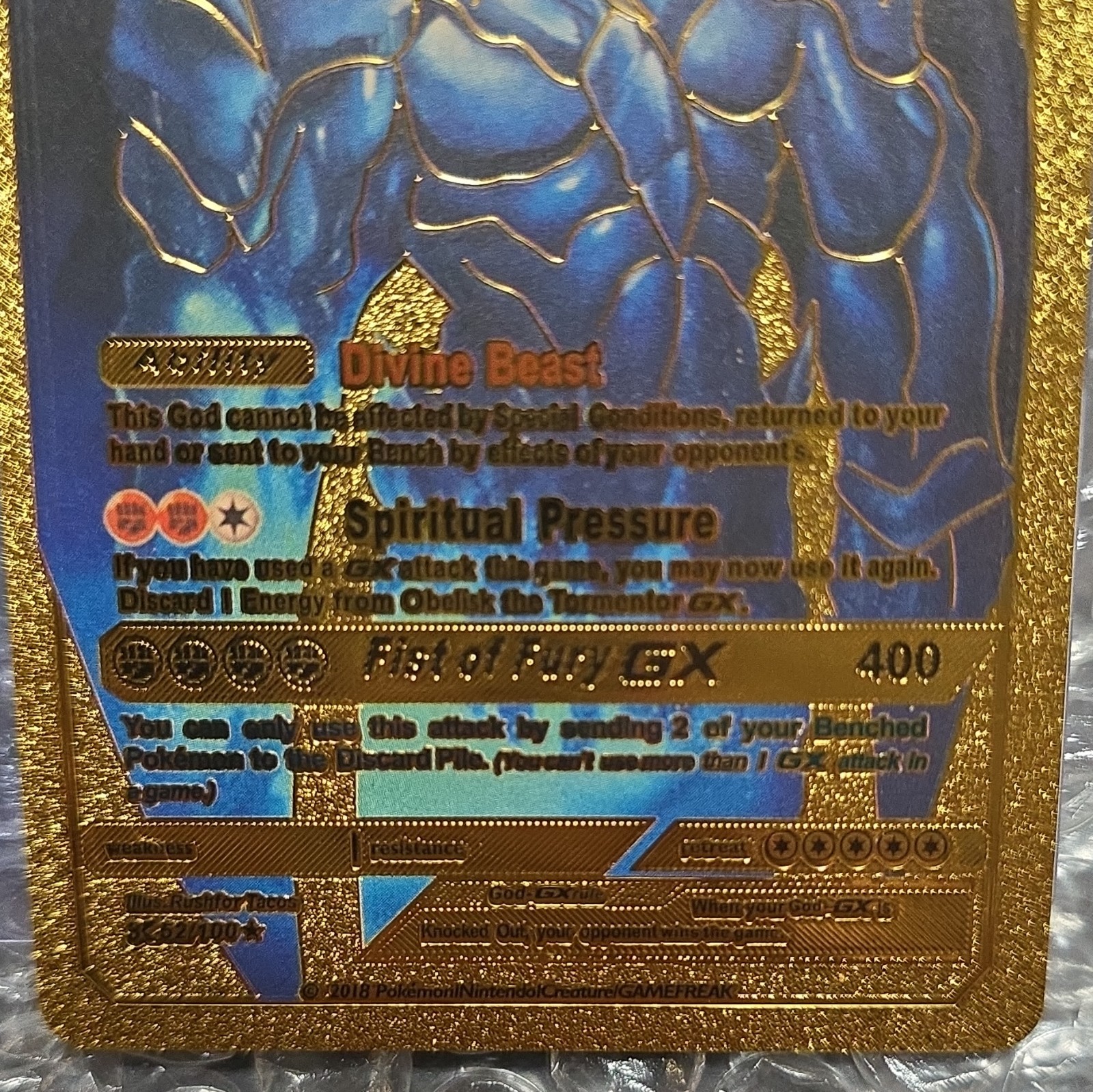 Pokemon TCG Obelisk the Tormentor GX 400 HP Foil GX Pokemon Card – English