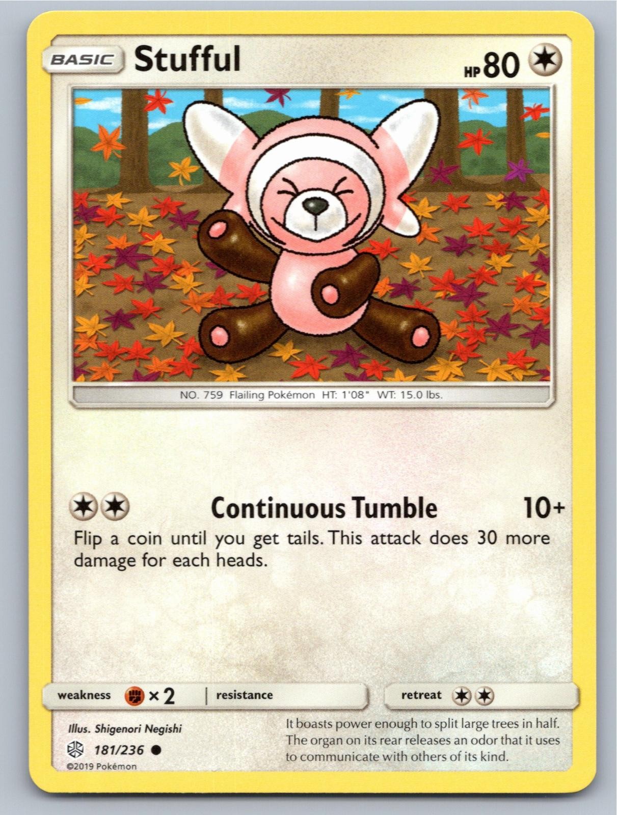 2019 POKEMON STUFFUL COSMIC ECLIPSE 181/236 COMMON NM A25089 FREE S&H