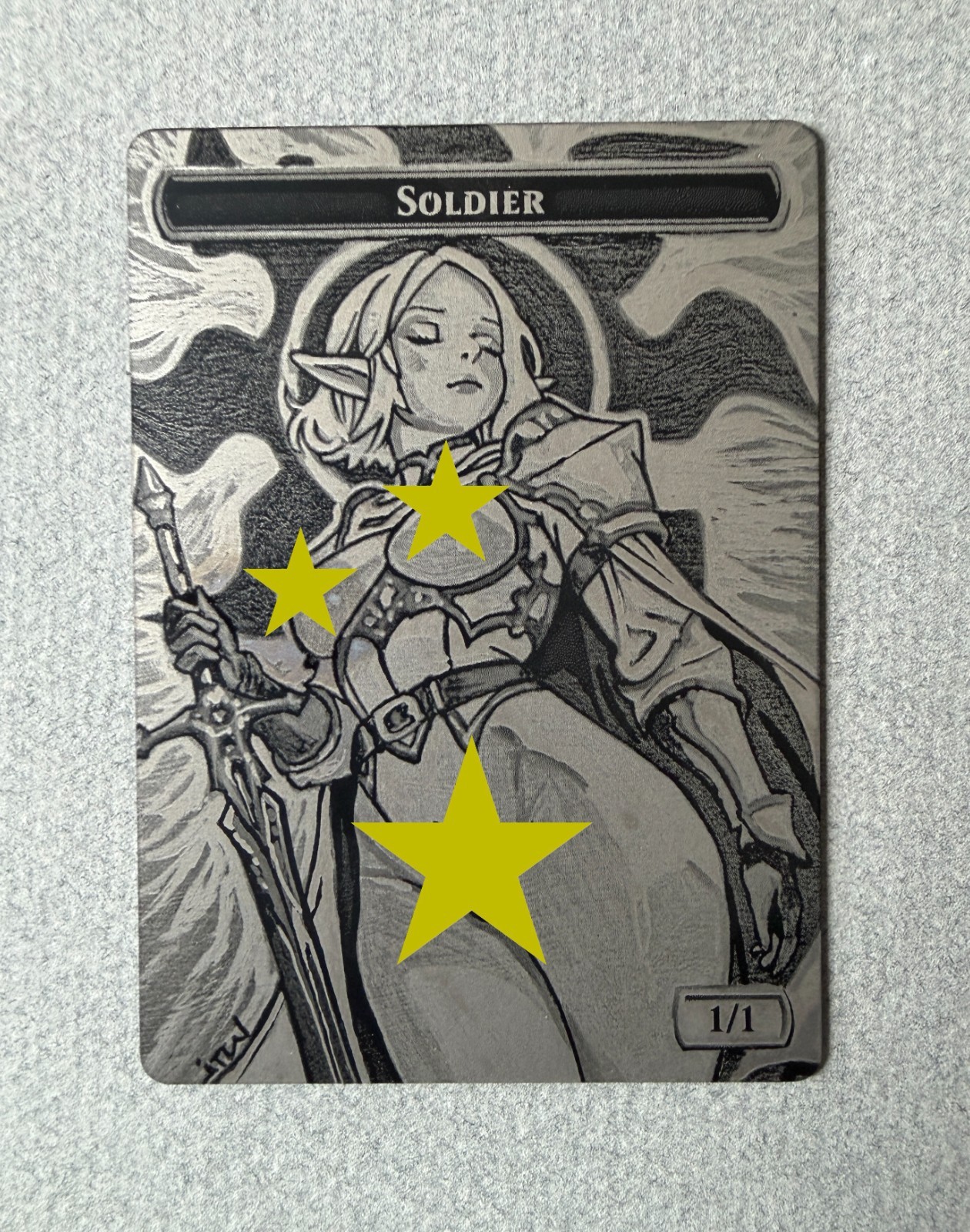 Magic MTG Assorted Laser Engraved Steel Token/Commander Anime Girls white_alters