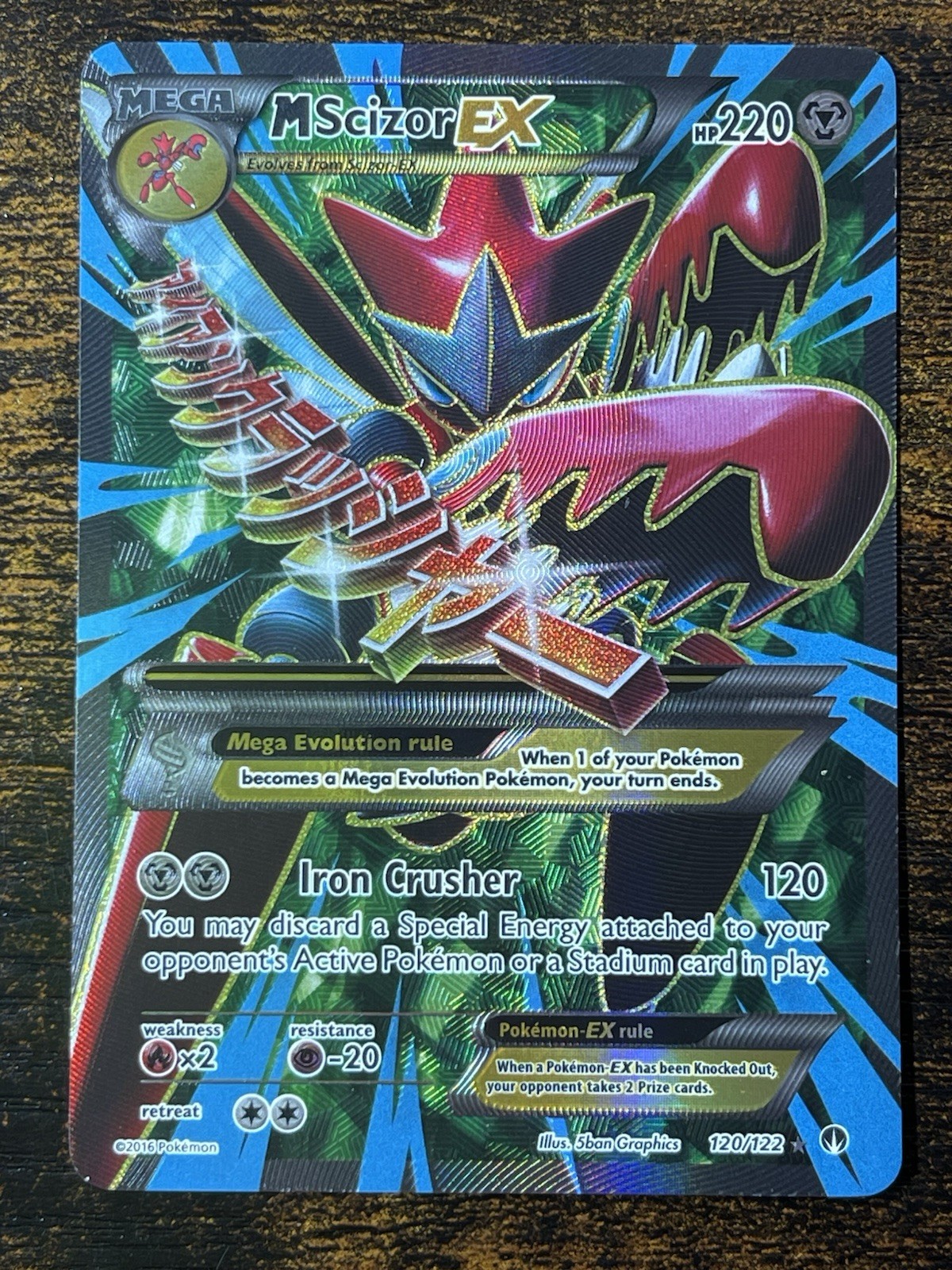 Pokemon TCG M Scizor EX 120/122 Breakpoint Full Art Holo Ultra Rare