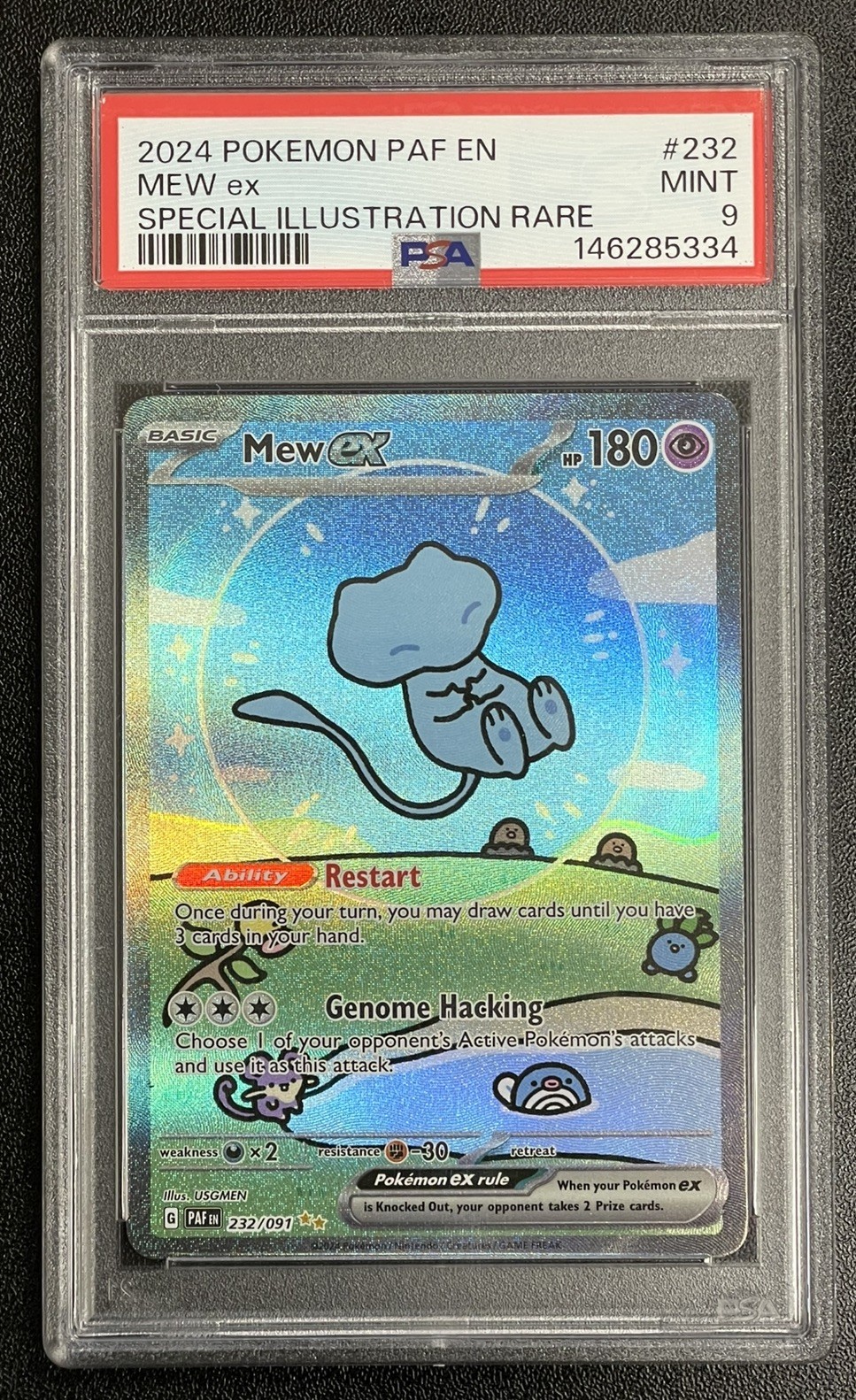 Pokemon PSA 9 Bubble Mew ex 232/091 Paldean Fates Special Illustration Rare SIR
