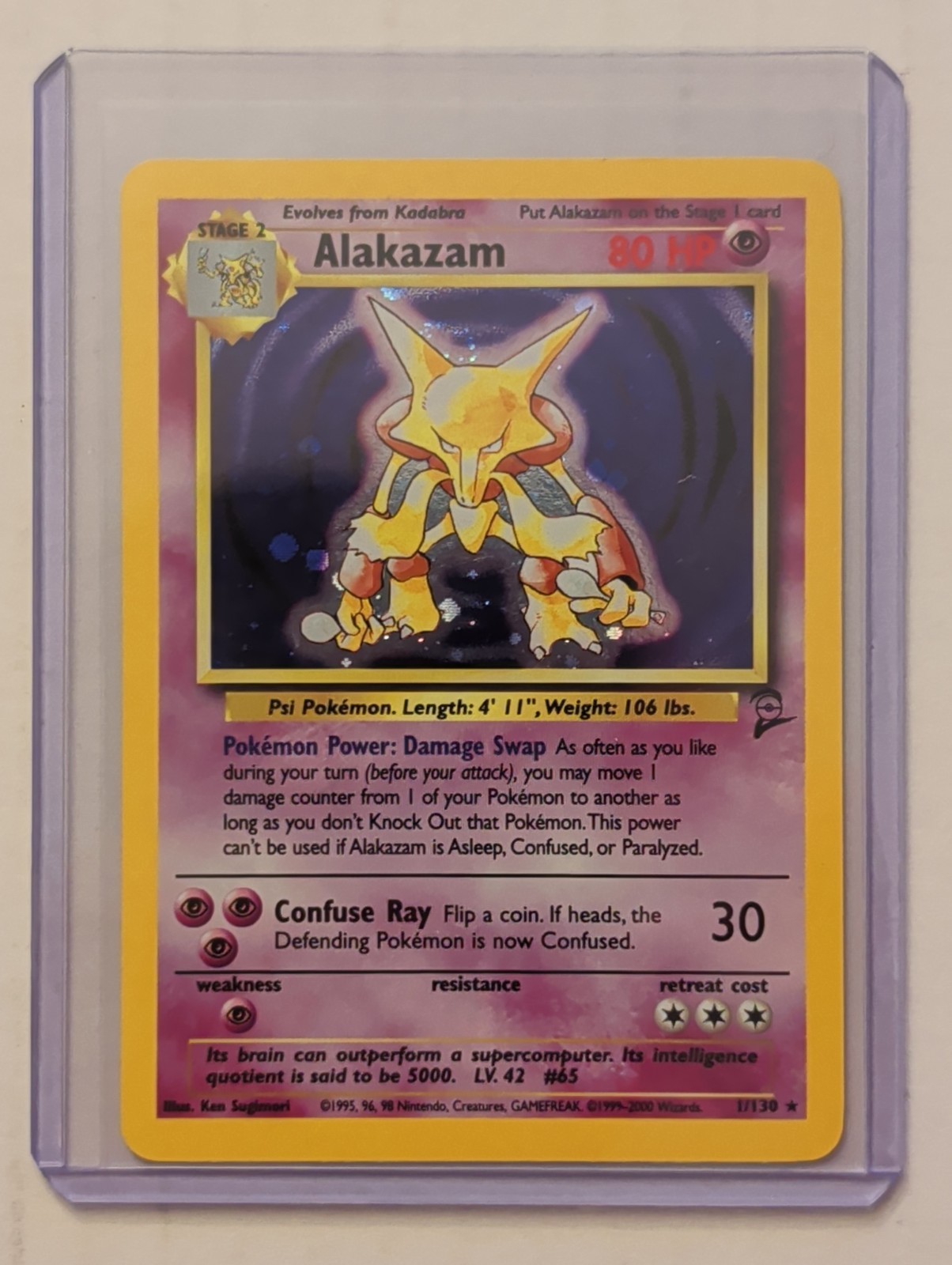 Alakazam 001/102 Base Set 2 Holo Swirl