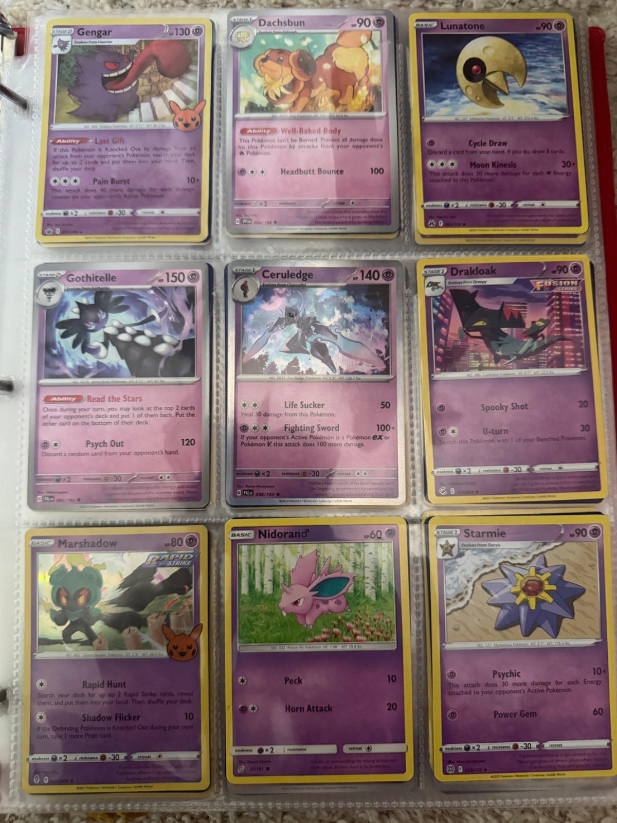 pokemon cards-Fire, grass, electric, poison, fairy, earth, water, dragon, more p
