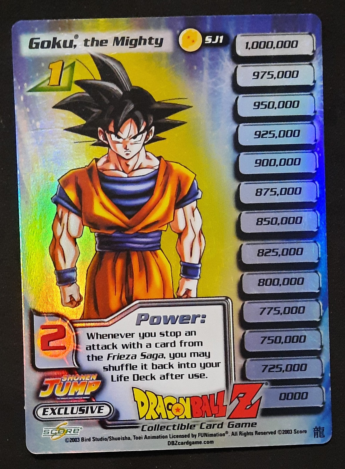 Goku, the Mighty SCORE 2003 Dragon Ball Z CCG SJ1 Shonen Jump Foil Promo LP