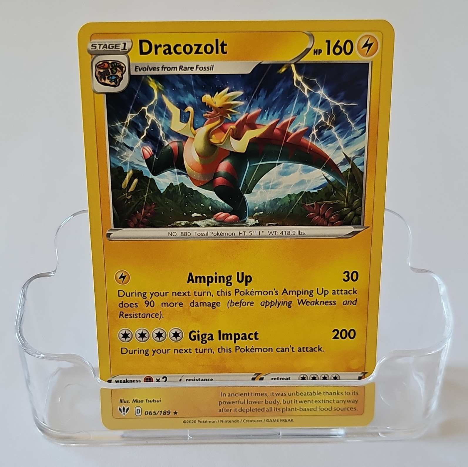 The Pokémon Company Dracozolt 065/189 Darkness Ablaze Rare English 160HP