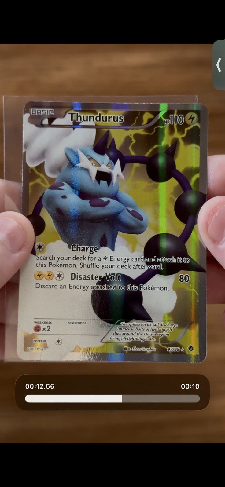 Thundurus EX 97/98 Pokemon TCG Emerging Powers Black & White Ultra Rare Card NM