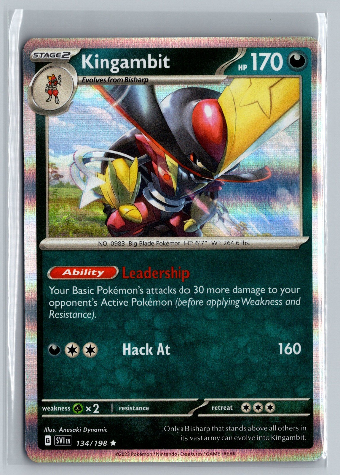 Kingambit – Holo Rare SV01: Scarlet & Violet Base Set 134/198 NM