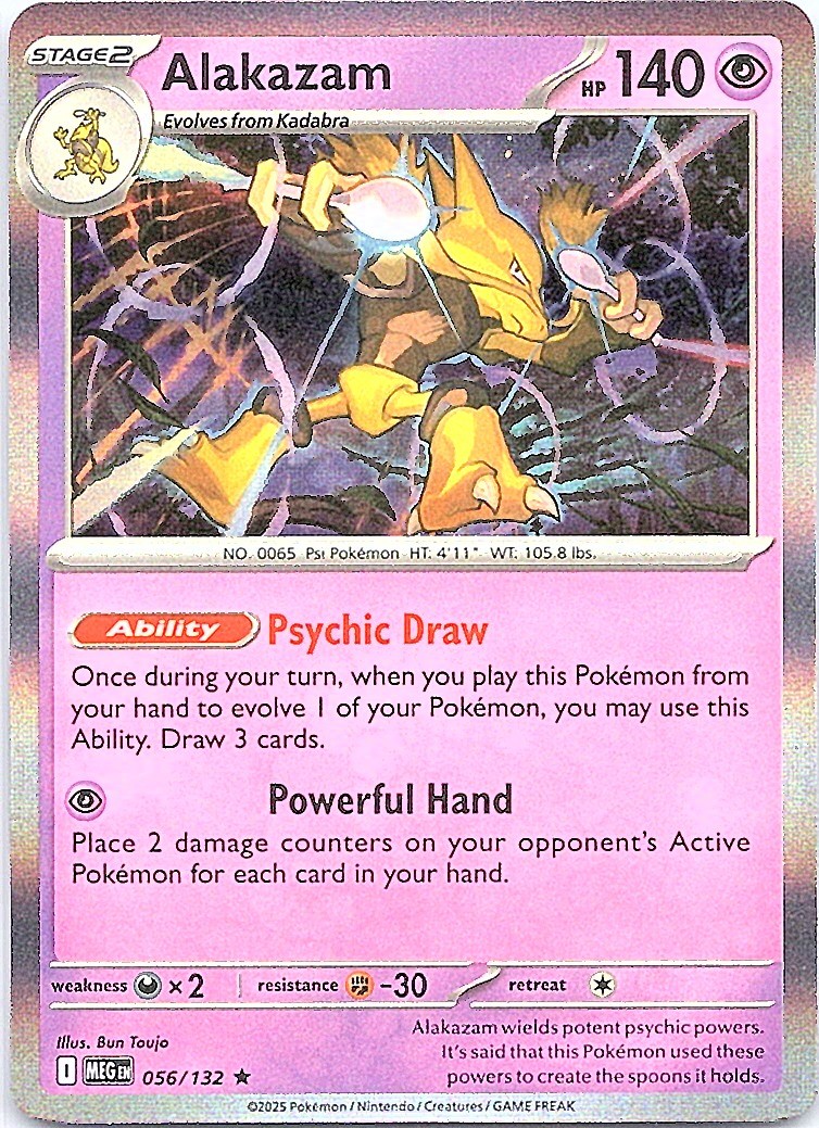 Alakazam Holo Rare ME01: Mega Evolution 056/132 NM
