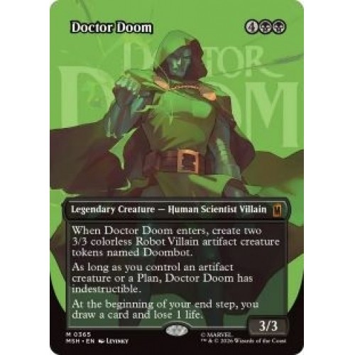 DOCTOR DOOM (BORDERLESS) (365) Marvel Super Heroes MSH Magic MTG MINT CARD