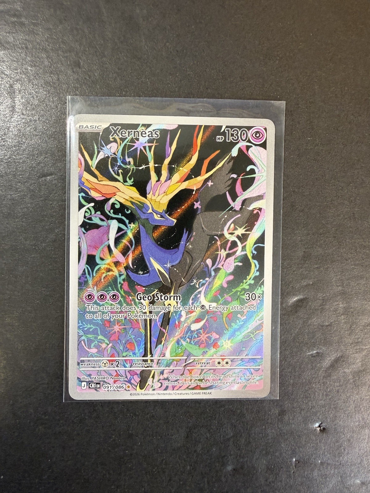 Pokemon TCG Chaos Rising Xerneas 091/086 Secret Rare Full Art Holo IR – MINT