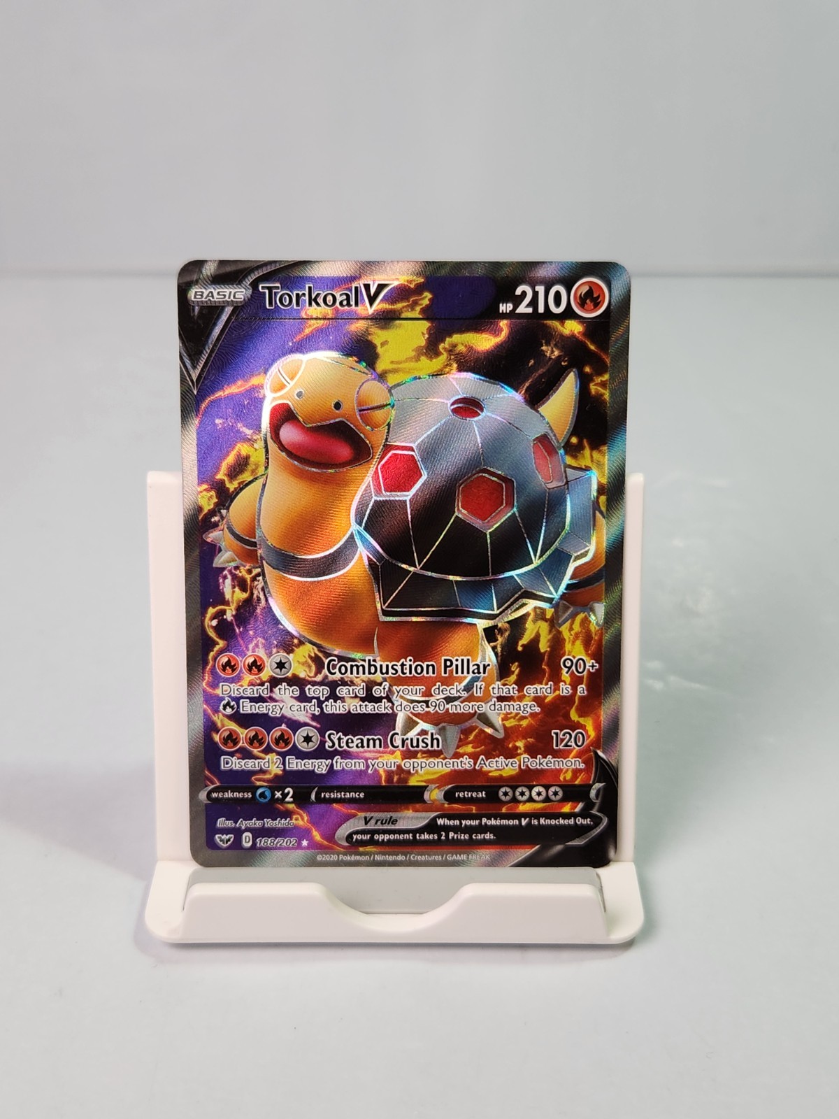 Torkoal V 188/202 Full Art Sword & Shield Base Set Pokemon