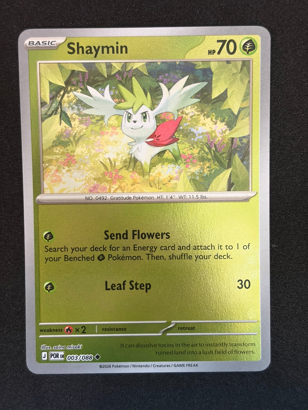 Shaymin Reverse Holo Uncommon ME03: Perfect Order 003/088 NM