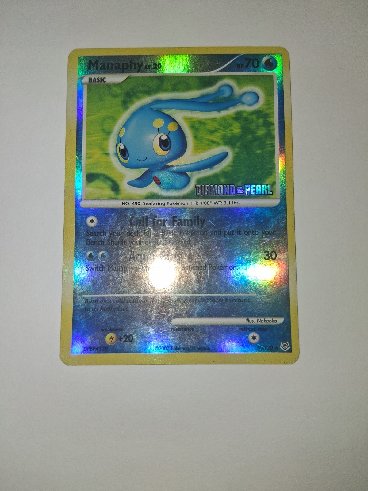 Manaphy – [Diamond & Pearl] 9/130 Burger King Reverse Holo