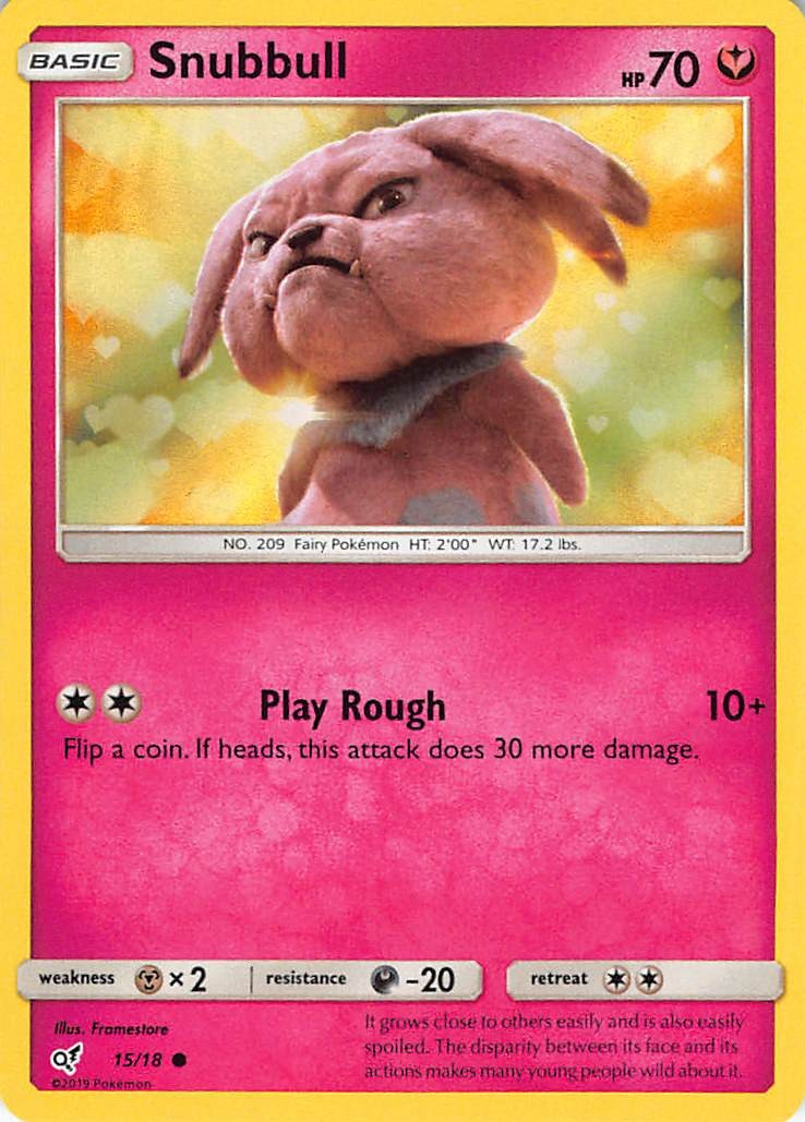 Snubbull (Holo Common) 15/18 Detective Pikachu Holofoil