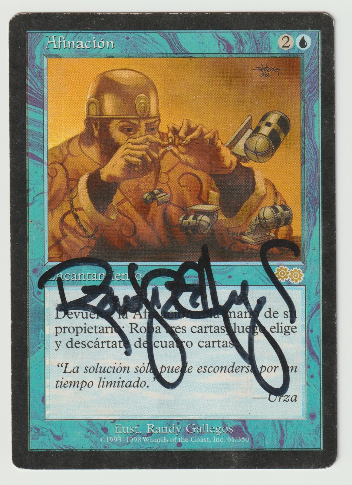 Signed Spanish Attunement HP Urza’s Saga Artist Randy Gallegos 1998 MTG Magic!