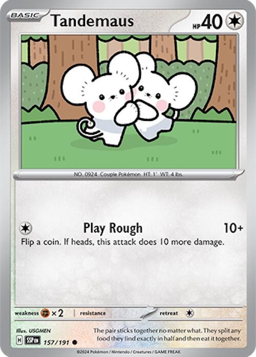 Tandemaus SSP 157/191 Pokémon SV08: Surging Sparks Common EN NM