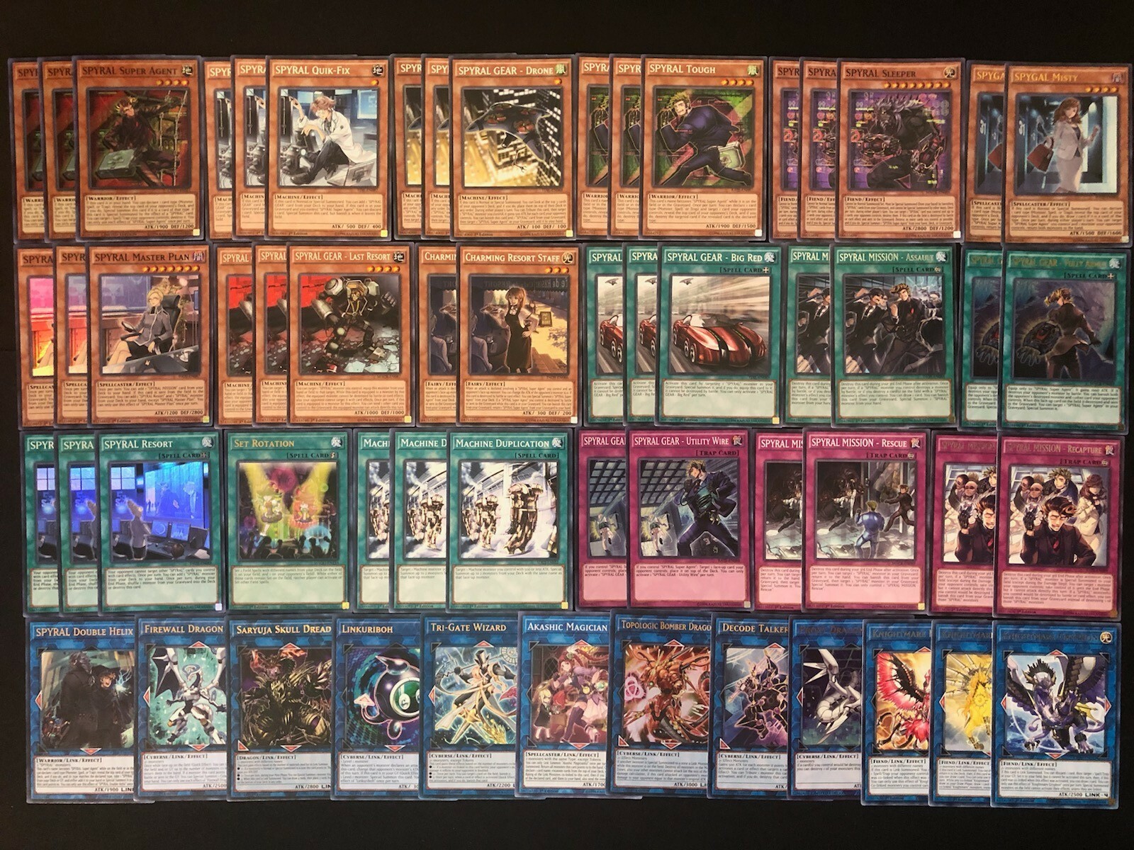 YUGIOH SPYRAL DECK- AGENT- DRONE- QUICK FIX- DOUBLE HELIX- RESORT- BIG RED NM