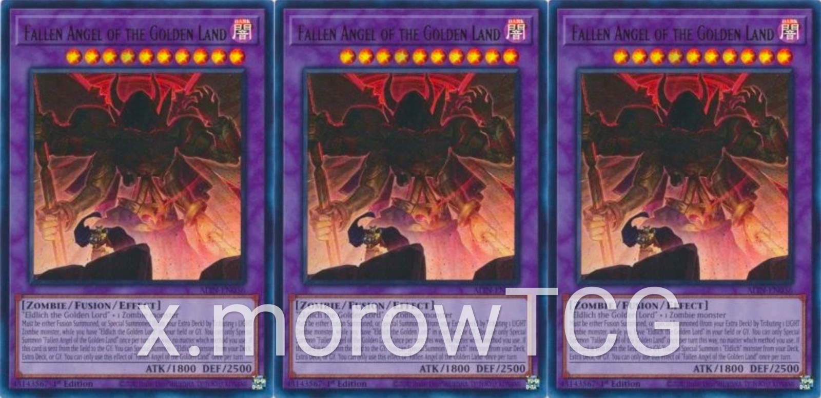 Yugioh! 3x Fallen Angel of the Golden Land ALIN-EN036 Ultra Rare 1st Ed NM
