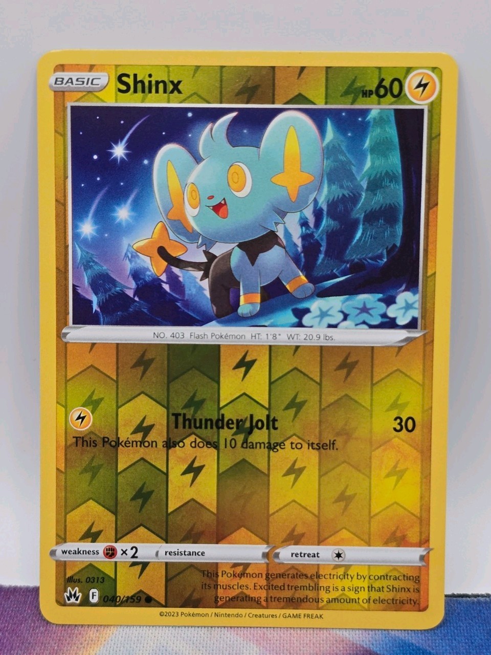 Shinx 040/159 Crown Zenith Reverse Holo Pokémon TCG