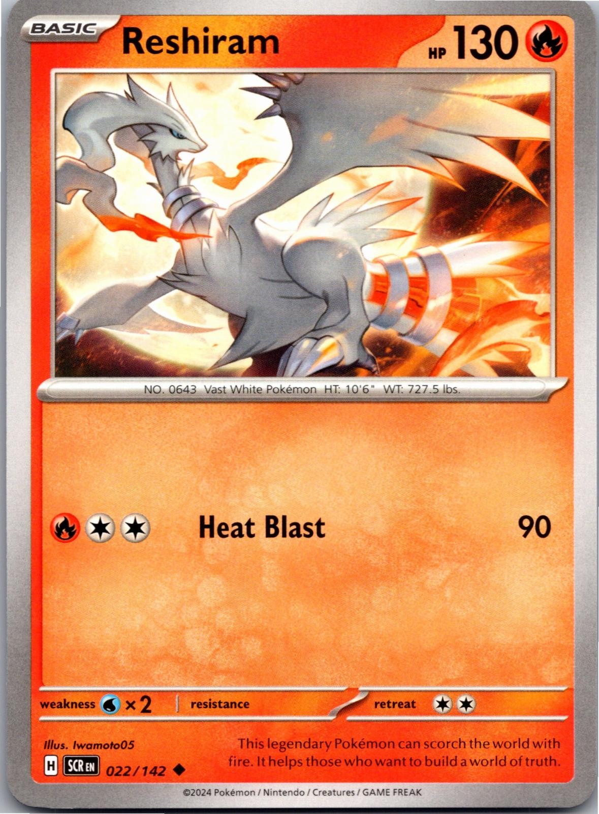 Reshiram 22/142 Uncommon Stellar Crown Pokemon Near Mint
